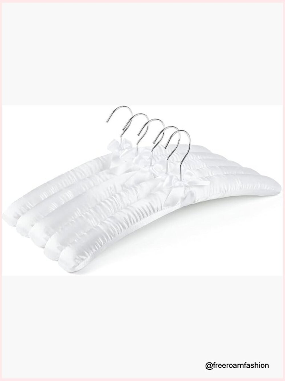 5 Pack 17" Large Satin Padded Hangers with Bow - Non-Slip for Dresses & Sweaters